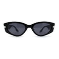 thumbnail image 3 of Womens Art Deco Mod Thick Temple Cat Eye Sunglasses All Black, 3 of 4