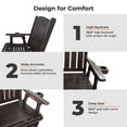 thumbnail image 5 of Innovaze Wooden Patio Glider Bench, with Cup Holders, High Back and Deep Contoured Seat, Solid Fir Wood, Heavy Duty 800 LBS,for Outdoor Porch (Deep Brown, 2-Seater), 5 of 8