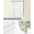 thumbnail image 5 of Sage Green White Striped Tie Up Curtains for Window, Farmhouse Geometric Horizontal Lines Stripes Thermal Insulted Balloon Shade Adjustable Rod Pocket Curtains for Kitchen Bathroom Café 42 x 54, 5 of 7