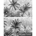 thumbnail image 6 of Black Palm Tree Linen Curtain Valance for Bedroom/Bathroom/Kitchen/Living/Dining Room Window,Tropical Summer Banana Leaf Forest Beach Pocket Topper Drapes Decorative Cafe Drapery Panel 42"x18", 6 of 6
