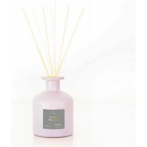Life in Lilac Always Welcome Diffuser: Spice and Cedar, Fragrant Reed Diffuser Set with 7 fl oz. Diffuser Oil and Reed Sticks, Made in USA, Office and Home Decor, Fragrance Gift