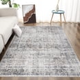 thumbnail image 5 of 9x12 Washable Floral Rug Non-Slip Low Pile Area Rug Stain Resistant Foldable Space-Saving Carpet Mat for Entryway Beige, 5 of 9