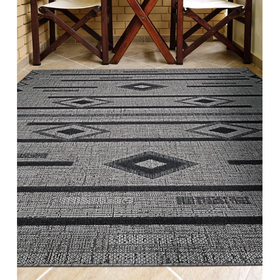 Couristan Veranda Baja Grey-Coal Indoor/Outdoor Area Rug