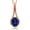 Blue Created Sapphire, September, variant on 6.00 Ct Oval Black Sapphire 18K Rose Gold Plated Silver Pendant with Chain