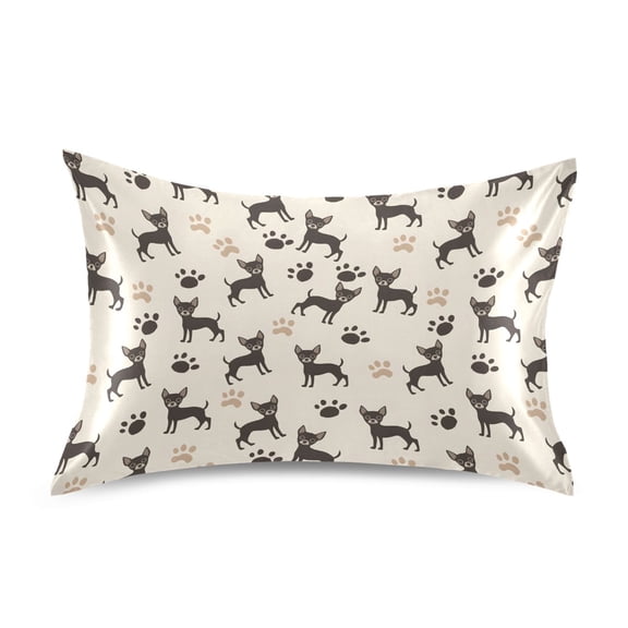 Ryvnso Satin Pillowcase Cute Dogs Paws Pillow Cases Standard Size 26x20in