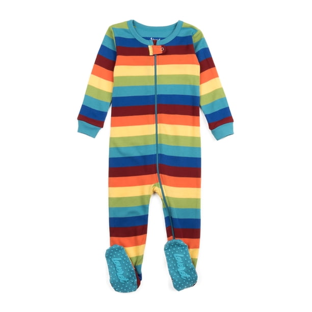 Pijama Leveret con patas para bebé, arcoíris, algodón, niño y niña
