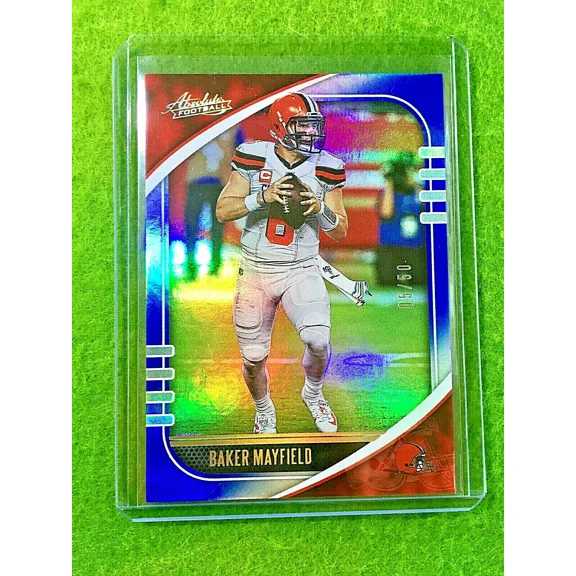 BAKER MAYFIELD BLUE PRIZM CARD #/50 CLEVELAND BROWNS 2020 Panini Absolute SP