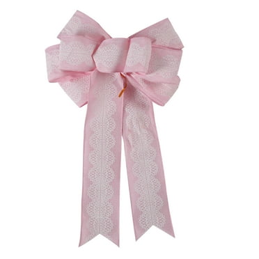 KCEHTA Pink Christmas Tree Topper Bow, Christmas Wreath Bows, Christmas Tree Bows, 16"x9" Large Decorative Christmas Bows for Wreath Garland Christmas Tree Decor