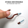thumbnail image 3 of 20pcs Cup Hooks 2 Inch Vinyl Coated Screw-in Ceiling Wall Mount Hooks Perfect for Indoor Outdoor Hanger Brown, 3 of 7