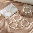 thumbnail image 4 of YYKihy Initial Pearl Bracelet Flower Girl Bracelet Proposal For Girls Dainty Gold Pearl Bracelets With Letter A Z Personalized Name Jewelry Birthday Christmas Wedding For Her, 4 of 9