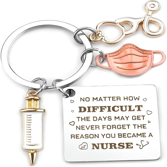 DESIGNICE 2026 New Nurse Gifts for Women Keychains,Stainless Steel Keychains with Nurse Practitioner Accessories for Work,School,Travel