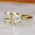 thumbnail image 2 of solitaire jewels Two Stone Toi et Moi Pear Moissanite Engagement Ring For Women, 14K Yellow Gold, 2 of 5
