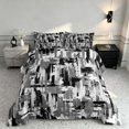 thumbnail image 2 of Manfei Abstract Watercolor Brushstroke Full Size Comforter Sets, Black White Gray Ombre Bedding Comforter Set, Black Reversible 3pcs, 1 Comforter and 2 Pillowcases, 2 of 6