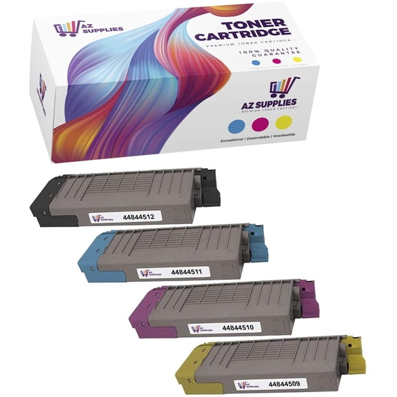 AZ Supplies Compatible Toner Cartridge Replacement for Okidata Oki C831 44844512 44844511 44844510 44844509 C831dn C831n (4 Pack - Black Cyan Magenta Yellow)