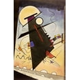 thumbnail image 2 of Kandinsky, Wassily 22x32 Black Ornate Wood Framed with Double Matting Museum Art Print Titled - Grey morning 1924, 2 of 4