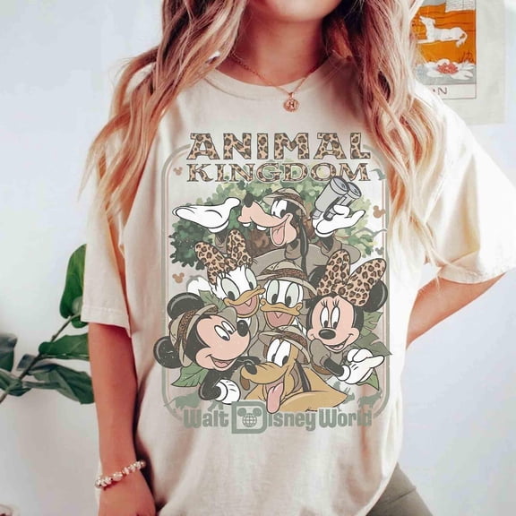 Mickey & Friends Animal Kingdom Safari Mode Comfort Colors T-Shirt, World Trip Tee, Let's Get Wild Gift Shirt, Holiday Family