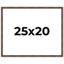 25x20 Frame Brown Bamboo with Dark Coffee/Walnut Finish | Solid Wood Picture Frame Width 0.75