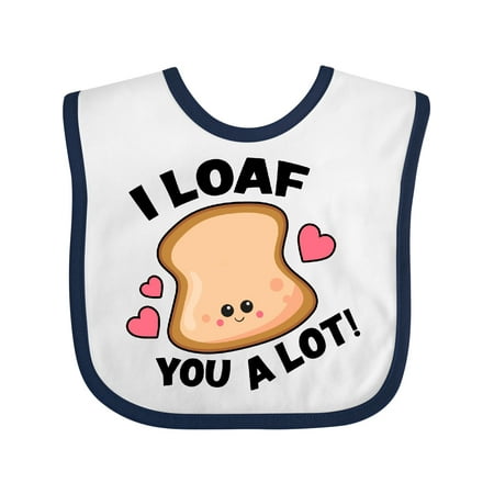 

Inktastic I Loaf You a Lot with Cute Bread Clip Art Gift Baby Boy or Baby Girl Bib