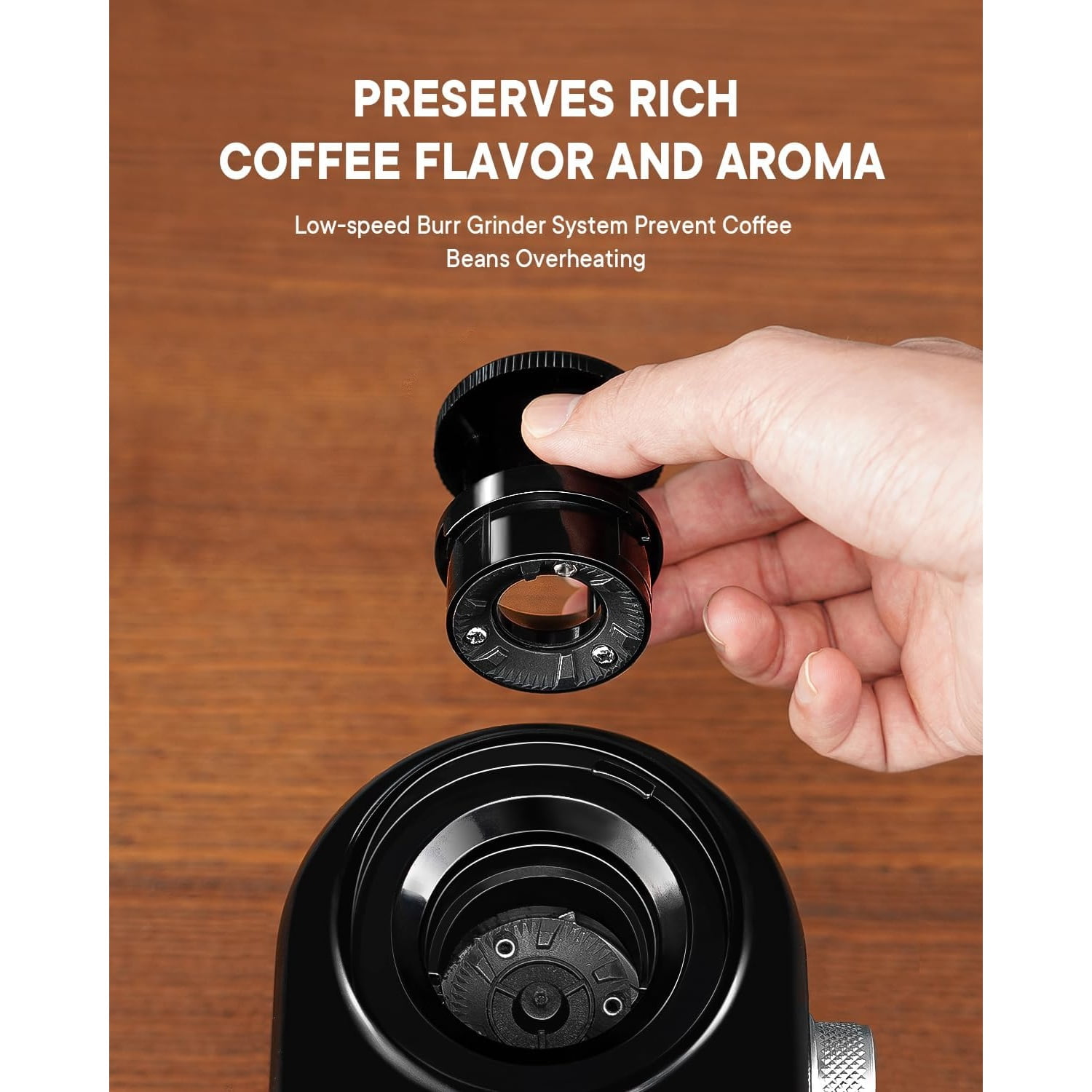 Electric Burr Coffee Grinder 2.0, Adjustable Burr Mill with 16 Precise Grind Setting for 2-14 Cup, Black