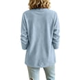 thumbnail image 4 of Classic Denim Cardigan for Women, Long Sleeve Open Front Jean Jacket - Casual Loose Fit Lightweight Shirt Coat for Spring Fall Layering Light Blue L, 4 of 6