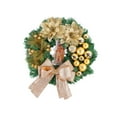 thumbnail image 4 of Corona navideña para puerta, Decoraciones navideñas, Guirnalda artificial para puerta de entrada, Oro 30cmx30cmx8cm, 4 of 9