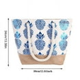thumbnail image 3 of OVINYER Hot Fashion Metallic Pineapple Print Canvas Summer Vacation Beach Shoulder Bag Women Rope Casual Handbag, 3 of 9