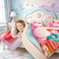 thumbnail image 3 of Manfei Pink Axolotl Queen Comforter Set,Colorful Salamander Comforter Sets Queen,Pink Reversible,3-Piece,1 Comforter and 2 Pillowcases, 3 of 7