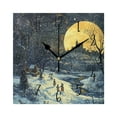 thumbnail image 6 of WOBOGO Winter Village Scenery Wall Clock 7.78 Inch Battery Operated Silent Unit Square Rustic Vintage Style for Home Bedroom Office Gold Pointer, 6 of 8