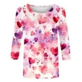 thumbnail image 5 of Gamivast Valentines Day Sweatshirts for Women Plus Size 3/4 Sleeve Cute Heart Love Graphic Blouse Holiday Casual Crew Neck Tunic Trendy Tees, 5 of 5