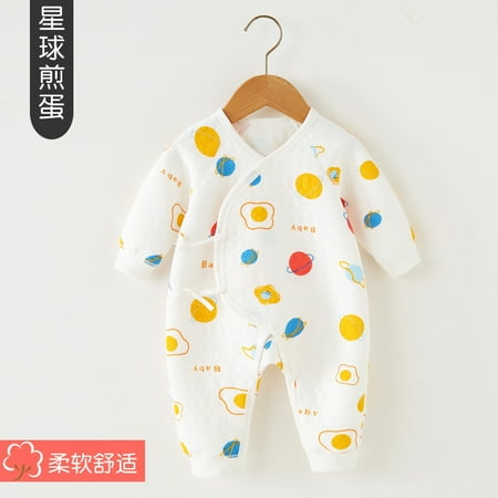 

QWZNDZGR Newborn Baby Bodysuit Boneless Warm Romper Newborn Monk Clothes Spring And Autumn 0-3 Months Baby Clothes Autumn And Winter
