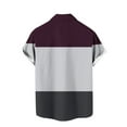thumbnail image 4 of Dagegui Men's Color Block Striped Shirts Big and Tall Button Down Turndown Collar T-Shirts Loose Casual Rolled Up Short Sleeve Tops, 4 of 4