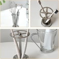 thumbnail image 3 of Toothbrush Holder Stainless Steel Toothpaste Stand Shelves Bathroom Organizer Freestand Stationery Makeup Brush Storage, 3 of 7