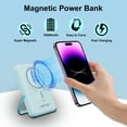 thumbnail image 5 of Magnetic Power Bank, 10000mAh Wireless Portable Charger with LED Display, Built-in Cables, Magsafe Charger with Foldable Stand, 22.5W PD Fast Charging for iPhone/Android, Blue, 5 of 7