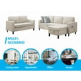 thumbnail image 4 of BALUS Ensemble de Canapé 2 Pcs, Sofa en L avec Ottomane de Rangement et Causeuse, Canapés 6 Places, Ensemble de Meubles de Salon, Lin, Beige, 4 of 7