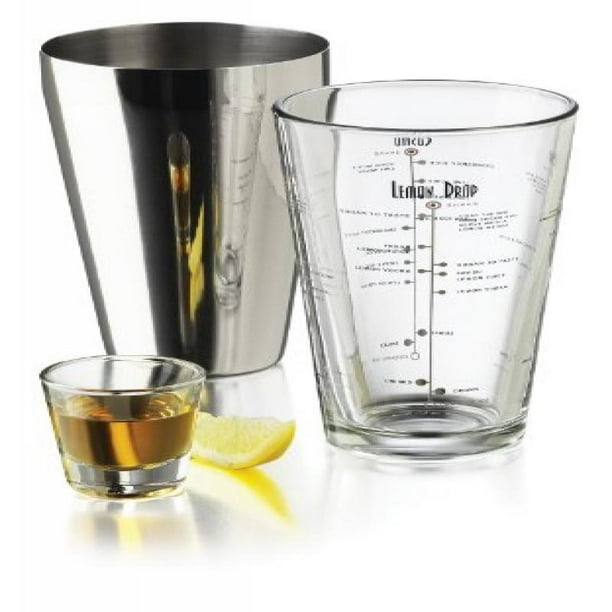 Libbey 3 Piece Bartender Set Bar Mixing Glass with Cocktail Recipes