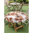 thumbnail image 4 of Outdoor Tablecloth with Umbrella Hole for Patio/Picnic/Party/Camping, Terracotta Orange Leaves Waterproof Table Cloth Round Cover Washable, Summer Farmhouse Botanical Branch (Dia 60"), 4 of 9
