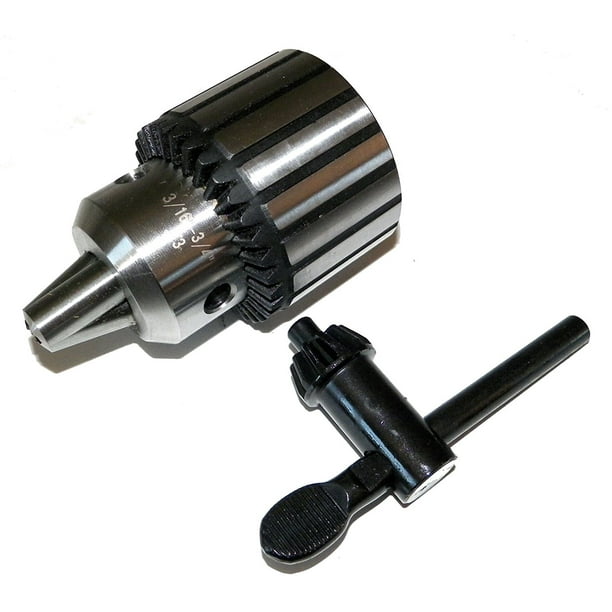 3/16" 3/4" Heavy Duty Drill Chuck with JT3 Taper Mount and Chuck Key