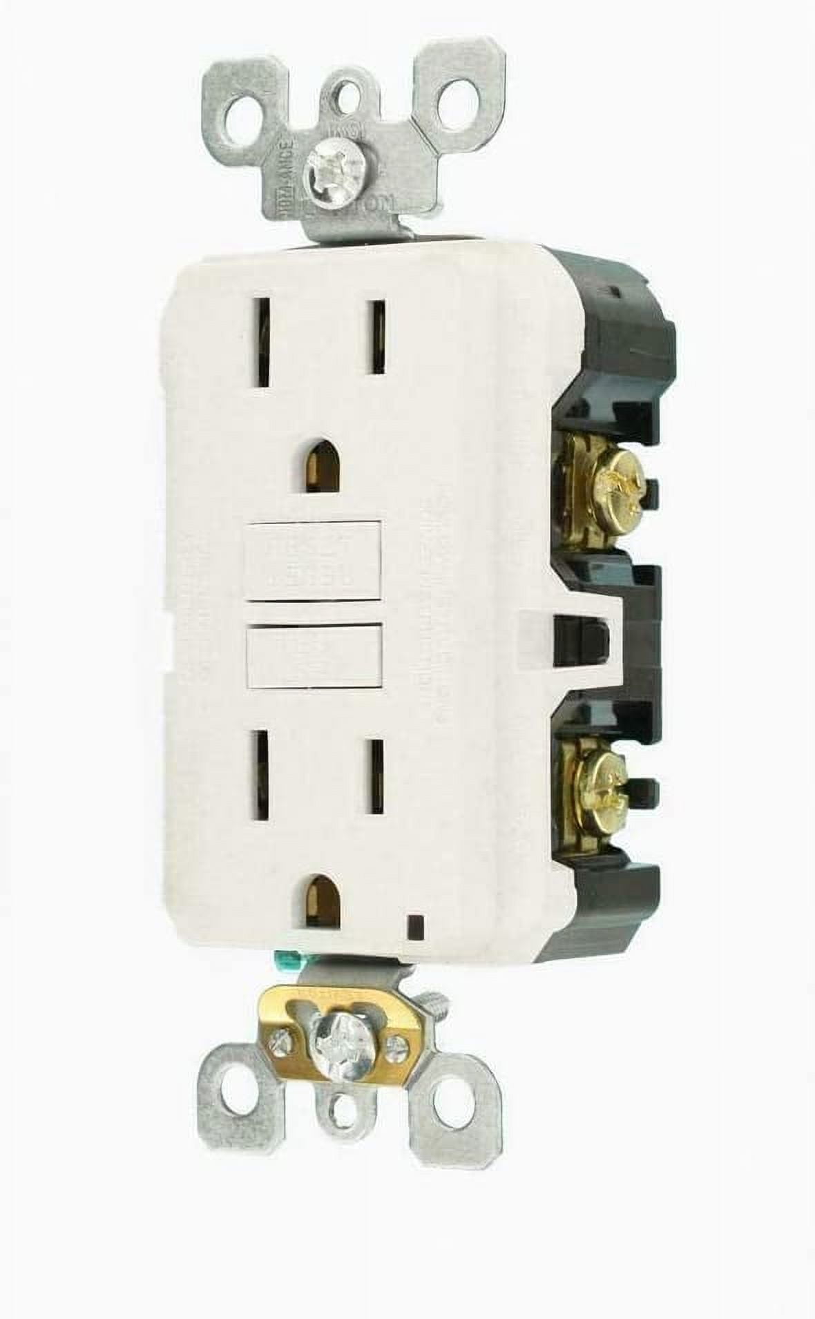 Leviton 15 Amp 125-Volt Duplex Self-Test Slim GFCI Outlet, White (4-Pack) - New