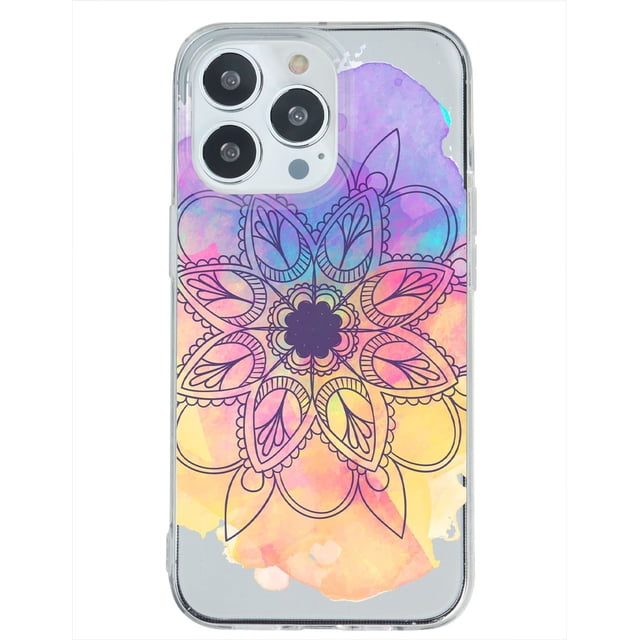 Funda Antigolpes Para iPhone 14 Pro Max mandalas acuarela, Uso Rudo, InstaCase Protector para iPhone 14 Pro Max antigolpes, Case anticaídas mandalas acuarela