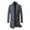 Gray, variant on Mens Wool Blend Coat with Detachable Soft Plaid Scarf Plus Size Notched Lapel Single Breasted Trendy Jackets