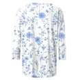 thumbnail image 5 of Inleife Three Quarter Sleeve Shirts for Women Casual Printed Round Neck 3/4 Sleeve T-shirt Loose Top, 5 of 5