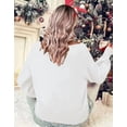 thumbnail image 3 of Christmas Sweaters for Women Casual Loose Scoop Neck Pullover Sweater Letter Merry Printed Ugly Christmas Sweater White Shermie, 3 of 6