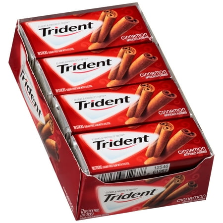 UPC 012546075091 product image for Trident Cinnamon Sugar Free Gum with Xylitol, 18 pieces, 12 count | upcitemdb.com