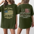 thumbnail image 2 of Short Sleeve Crewneck T Shirt with 250 Years We The People Semi Centenary 1776 2026 Print Loose Fit Casual Top for Women Men Dark Green XL, 2 of 5