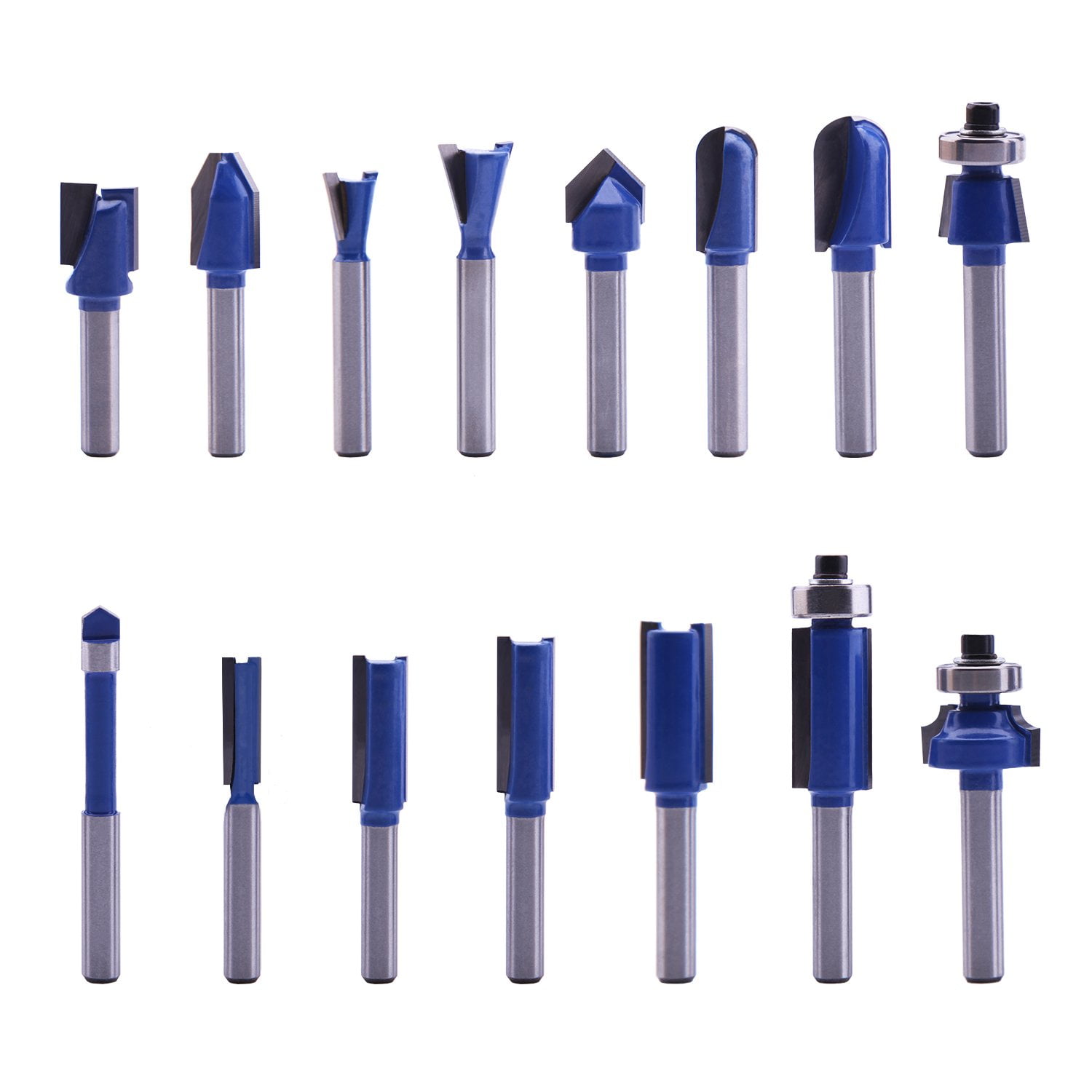 LU&MN 24 PCS Carbide Tipped Router Bit Set, 1/4
