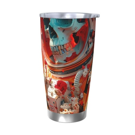 

Goofa Space Skeleton Art for 20 oz Skinny Tumbler Stainless Steel Coffee Mug Slim Vacuum Insulated Travel Cup Car Cup-Without Straw