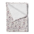 thumbnail image 2 of Flower Soft Flannel Fleece Throw Blanket, Hand Drawn Blossom Pattern on Off White Background Foliage Leaves, Cozy Plush for Indoor and Outdoor Use, 60" x 80", Dried Rose Salmon, by Ambesonne, 2 of 5