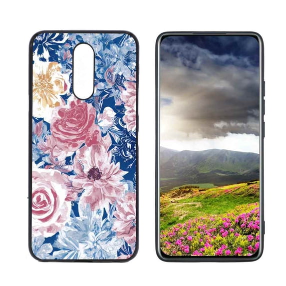 Compatible with LG Solo LTE Phone Case, Floral-5 Case Men Women, Flexible Silicone Shockproof Case for LG Solo LTE
