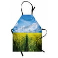 thumbnail image 1 of Yellow Flower Apron Pathway Through Meadow of Canola Flowers with Clear Blue Sky Farmland Field, Unisex Kitchen Bib Apron with Adjustable Neck for Cooking Baking Gardening, Yellow Blue, by Ambesonne, 1 of 3