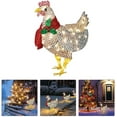 Christmas LightUp Chicken with Scarf Holiday Decoration,LED Christmas